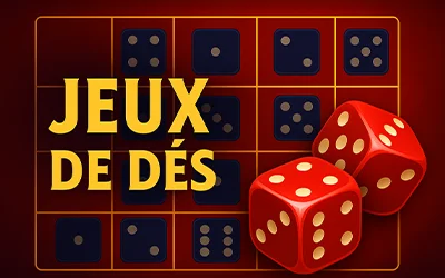 Illustration de jeux de dés en ligne avec grille et dés rouges, idéale pour les casinos belges et dice slots