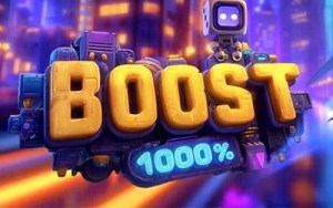 Interface van Hyper Boosts 1000 % op Casino1, een erkend Belgisch mobiel casino met licentie.