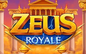 Interface van het Zeus Royale-spel van Games Global, geïnspireerd op de Olympus met Zeus en zijn bliksems op een mythologische achtergrond.