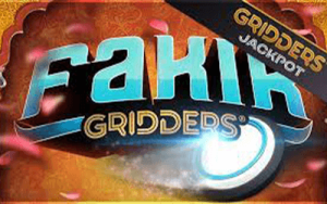 Interface mystique du jeu Fakir Gridders Jackpot Dice de Gaming1, avec la planche à clous et les symboles orientaux animés.