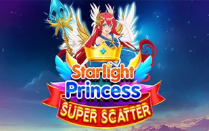 Interface de Starlight Princess Super Scatter avec univers anime céleste, symboles cœur multiplicateur et grille 6x5 en action